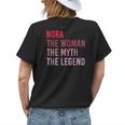 Nora The Woman Myth Legend Personalized Name Birthday Gift Womens Back Print T-shirt Gifts for Her