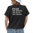 Paige The Woman Myth Legend Custom Name Womens Back Print T-shirt Gifts for Her