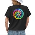 Peace Sign Love Tie Dye 60S 70S Hippie Costume Girls Women Womens Back Print T-shirt Gifts for Her
