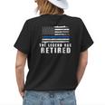 The Legend Has Retired Blue Line Officer Retirement Gift Womens Back Print T-shirt Gifts for Her