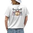 Baseball Mom Messy Bun Funny Baseball Mothers Day 2023 Womens Back Print T-shirt Gifts for Her