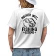 Mother Wife Fishing Legend Fisherwoman Grandma Mom Fishing Women's T-shirt Back Print Gifts for Her