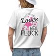 Teacher Flamingo This Teacher Loves Her Flock Women's T-shirt Back Print Gifts for Her