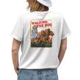 Womens Three Headed Dog Walking The Dog Just Got Triple The Fun Womens Back Print T-shirt Gifts for Her