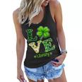 Love Shamrock Library St Patricks Day Teacher  Women Flowy Tank