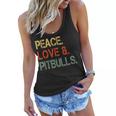 Funny Peace Love Pitbulls Pittie Mom Gifts Pibbles Dad Women Flowy Tank