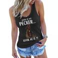 Vintage Look At My Pecker Look At It Funny Rooster Chicken Women Flowy Tank