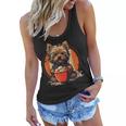 Yorkie Dog Anime Eating Ramen Bowl Cute Women Flowy Tank