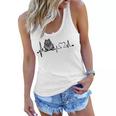 Cute Funny Keeshond Mom Mama Lovers Owner Heartbeat Gift For Womens Women Flowy Tank