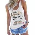 Womens This Queen Was Born In March White Queen Birthday Women Flowy Tank