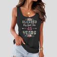 45Th Birthday Man Woman Blessed By God For 45 Years Women Flowy Tank
