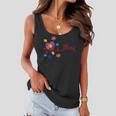 Autism Mom Puzzle Piece Heartbeat Autism Awareness Gifts Women Flowy Tank