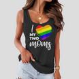 I Love My Two Moms Gay Pride Lgbt FlagLesbian Gifts Women Flowy Tank