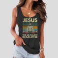 Jesus The Ultimate Deadlifter Funny Christian Workout Jesus Women Flowy Tank