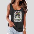 Messy Bun Hair Glasses New Orleans Carnival Mardi Gras Mama V2 Women Flowy Tank