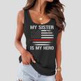 My Sister Is My Hero Firefighter Thin Red Line Women Flowy Tank