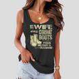 My Wife Wears Combat Boots Dog Tags Proud Military Husband Women Flowy Tank