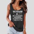 Veteran Wife Army Husband Soldier Saying Cool Military V3 Women Flowy Tank