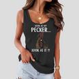 Vintage Look At My Pecker Look At It Funny Rooster Chicken Women Flowy Tank