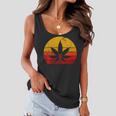 Womens Sun Vintage Marijuana Weed Cannabis Leaf Retro Doobies Cool Women Flowy Tank