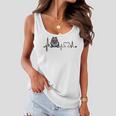 Cute Funny Keeshond Mom Mama Lovers Owner Heartbeat Gift For Womens Women Flowy Tank