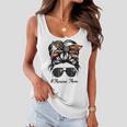 Marine Life Marine Mom Military Messy Bun Marine Wife Gift For Womens Women Flowy Tank