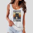 Womens Coffee Because Murder Is Wrong Angry Cat Coffee Funny Quote Women Flowy Tank