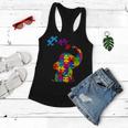 Autism Mom Elephant Puzzle Pieces Adhd Autism Supporter Women Flowy Tank
