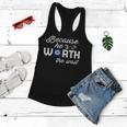 Because Hes Worth The Wait Coast Guard Wife Women Flowy Tank