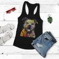 Colorful Baby Pit-Bull Terrier Lover Dad Mom Funny Kidding Women Flowy Tank