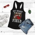 Funny My Heart Is On That Field Football Mom Leopard Women Flowy Tank