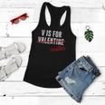 Funny V Is For Vodka AlcoholShirt For Valentine Day Gift Women Flowy Tank
