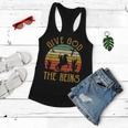 Give God The Reins Funny Cowboy Riding Horse Christian Women Flowy Tank
