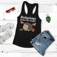 Hedgehogs Make Me Happy Animal Lover Gift Toddler Girls Mom Women Flowy Tank