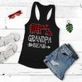 Red Plaid Grandpa Bear Christmas Pajama Matching Family Women Flowy Tank