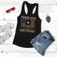 Vintage Proud Wife Of A Army Veteran With American Flag Women Flowy Tank
