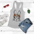 Cute Mom N Girls Easter Bunny With Glasses Leopard Print Gift For Womens Women Flowy Tank