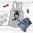 I Aunt And I Know Things Keeper Of The Gender Messy Bun Cute Women Flowy Tank