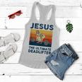 Jesus The Ultimate Deadlifter Funny Gym Bodybuliding Fitness Women Flowy Tank
