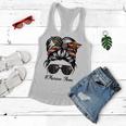 Marine Life Marine Mom Military Messy Bun Marine Wife Gift For Womens Women Flowy Tank