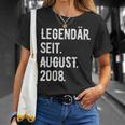 15 Geburtstag Geschenk 15 Jahre Legendär Seit August 2008 T-Shirt Geschenke für Sie