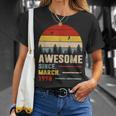 25 Years Old Awesome Since March 1998 25Th Birthday T-Shirt Gifts for Her