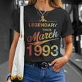 30 Geburtstag 30 Jahre Alt Legendär Seit März 1993 V8 T-Shirt Geschenke für Sie