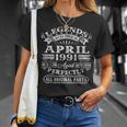 30 Years Old Gifts Legends Born In April 1991 30Th Birthday Unisex T-Shirt Gifts for Her
