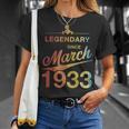 90 Geburtstag 90 Jahre Alt Legendär Seit März 1933 V3 T-Shirt Geschenke für Sie