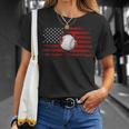 American Flag Baseball Apparel - Baseball Unisex T-Shirt Gifts for Her
