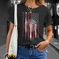 American Flag Vintage Baseball Flag Dad Mom Tee Unisex T-Shirt Gifts for Her