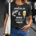 Angeln Und Bier Darum Bin Ich Hier T-Shirt Geschenke für Sie