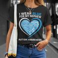 Aunt Uncle Heart I Wear Blue For My Nephew Autism Awareness Unisex T-Shirt Gifts for Her