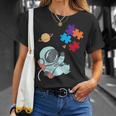 Autism Awareness Astronaut Puzzle Pieces Space Mom Dad Kids Unisex T-Shirt Gifts for Her